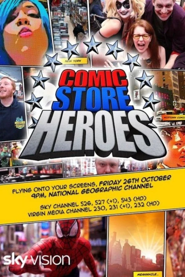 Comic Store Heroes Poster